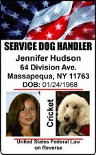 Service Dog Handler ID Badges