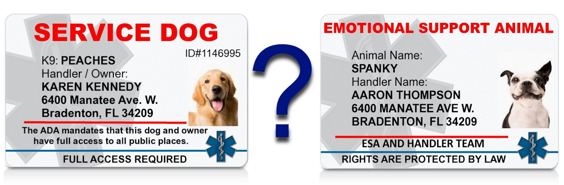 service dog or esa id card